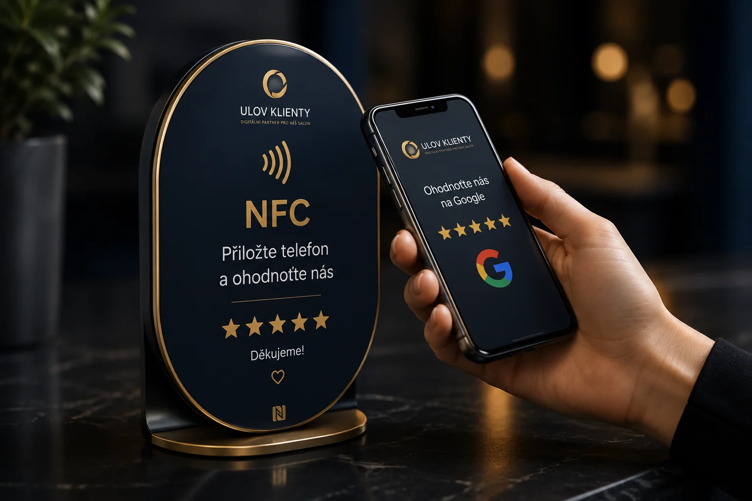 NFC kartička pro recenze